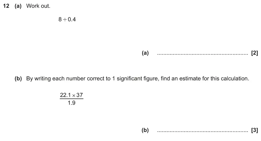 Question 12 - GCSE OCR Foundation Maths Past Paper 2 (Non-Calculator) - November 2018