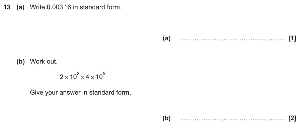 Question 13 - GCSE OCR Foundation Maths Past Paper 2 (Non-Calculator) - November 2018