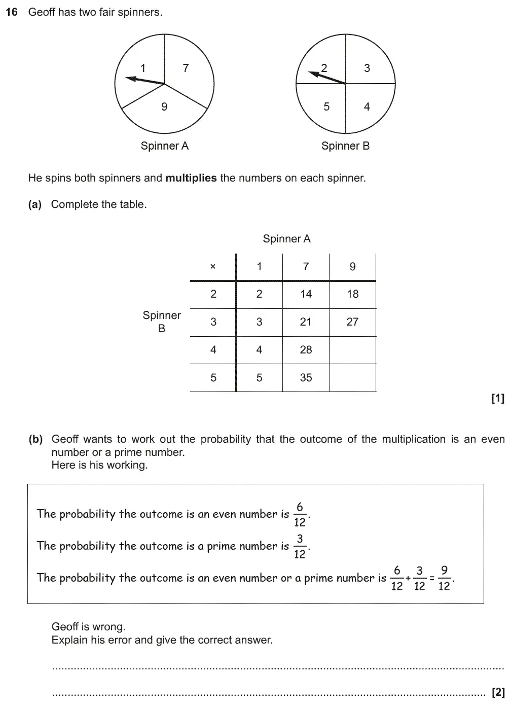 Question 16 - GCSE OCR Foundation Maths Past Paper 2 (Non-Calculator) - November 2018