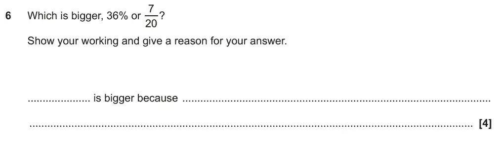 Question 6 - GCSE OCR Foundation Maths Past Paper 2 (Non-Calculator) - November 2018