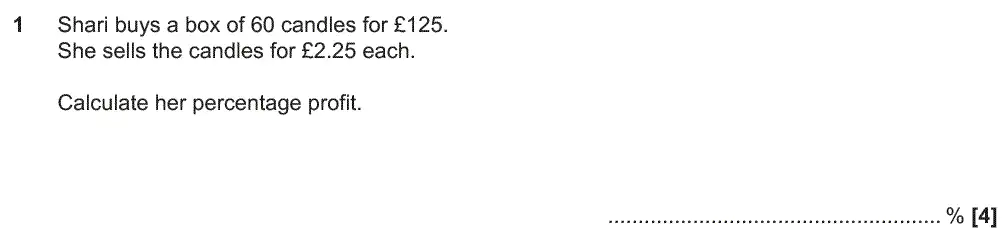 Question 1 - GCSE OCR Higher Maths Past Paper 4 (Calculator) - November 2018