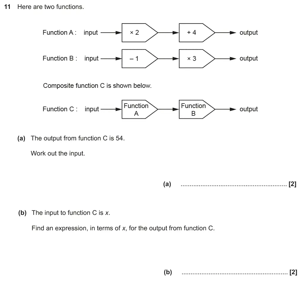 Question 11 - GCSE OCR Higher Maths Past Paper 4 (Calculator) - November 2018
