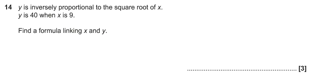 Question 14 - GCSE OCR Higher Maths Past Paper 4 (Calculator) - November 2018