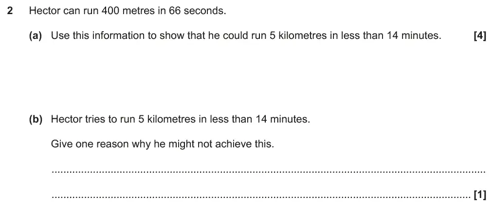 Question 2 - GCSE OCR Higher Maths Past Paper 4 (Calculator) - November 2018