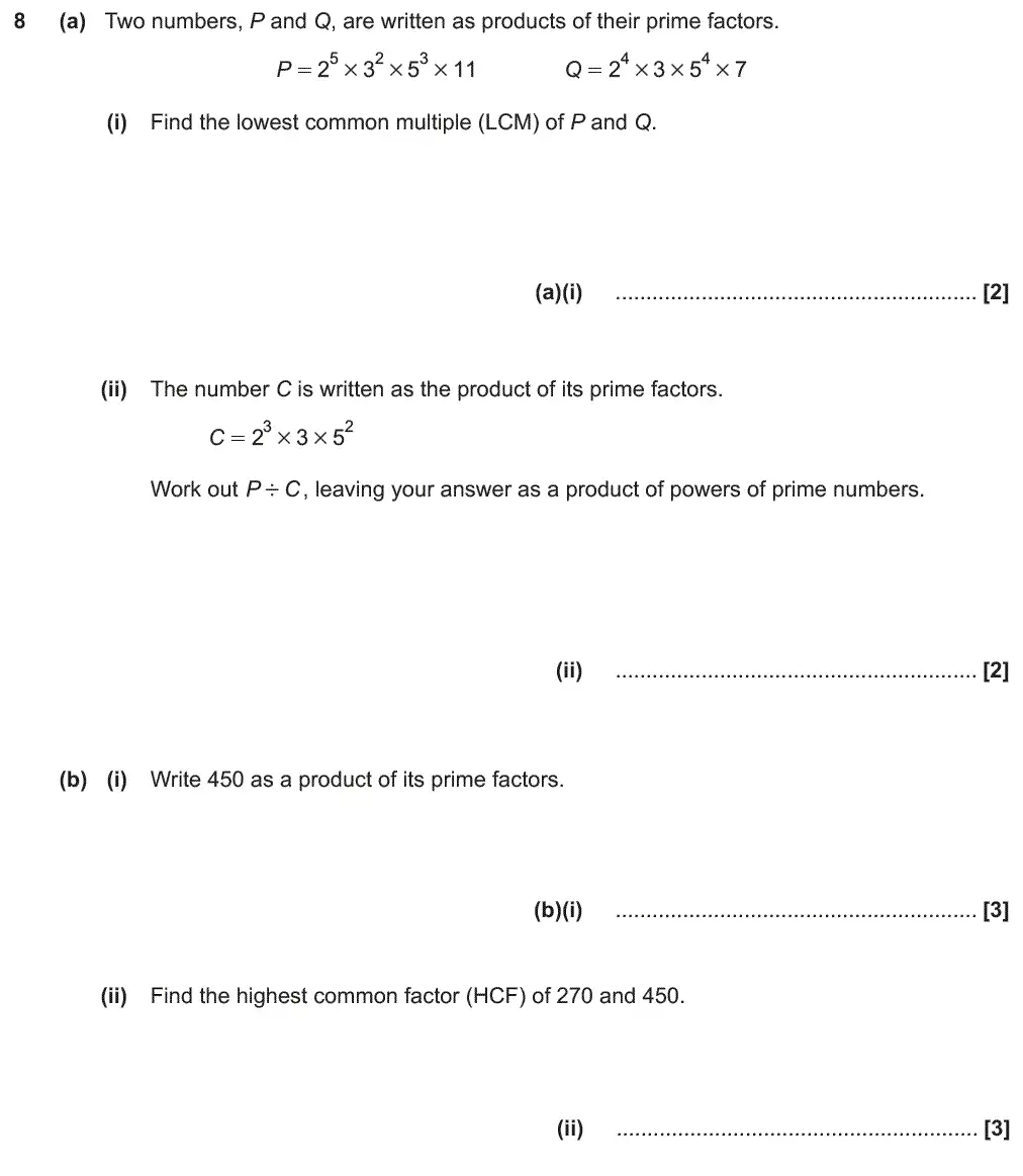 Question 8 - GCSE OCR Higher Maths Past Paper 4 (Calculator) - November 2018