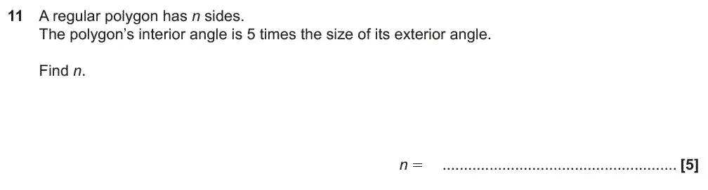 Question 11 - GCSE OCR Higher Maths Past Paper 6 (Calculator) - November 2018