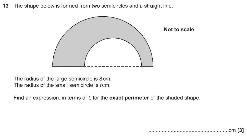 Question 13 - GCSE OCR Higher Maths Past Paper 6 (Calculator) - November 2018