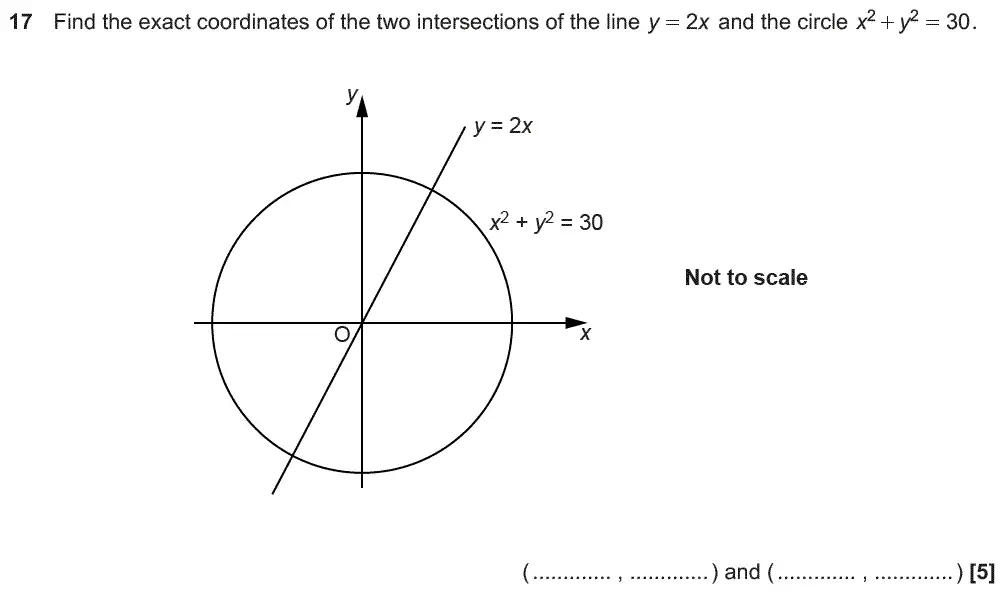 Question 17 - GCSE OCR Higher Maths Past Paper 6 (Calculator) - November 2018