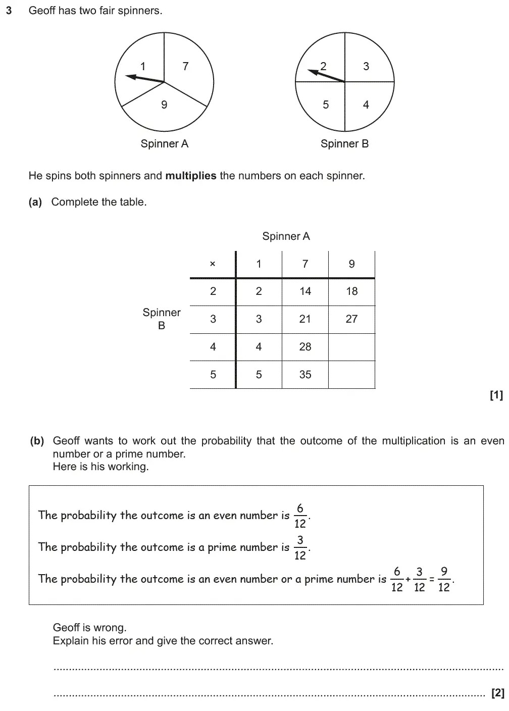 Question 3 - GCSE OCR Higher Maths Past Paper 5 (Non-Calculator) - November 2018
