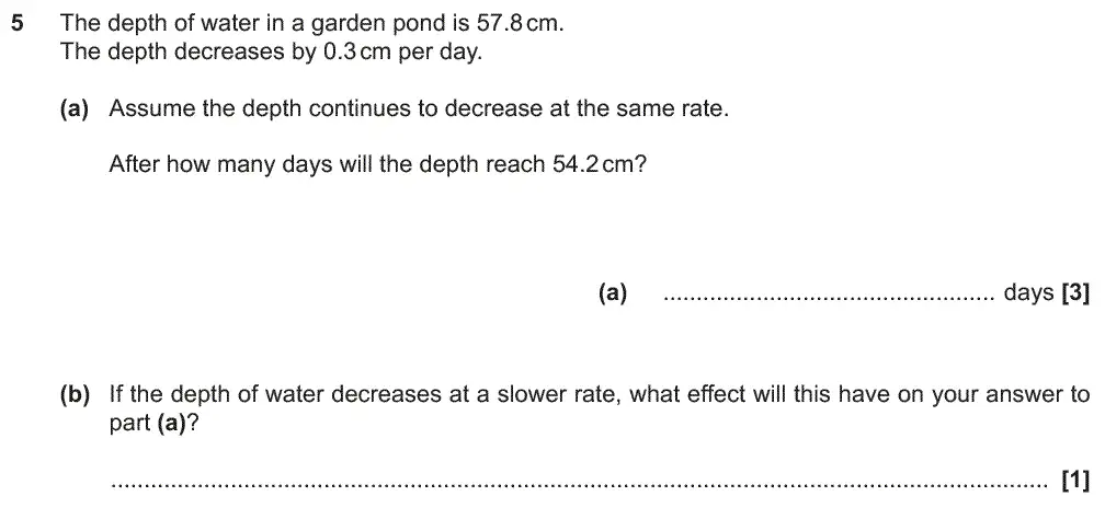 Question 5 - GCSE OCR Higher Maths Past Paper 5 (Non-Calculator) - November 2018