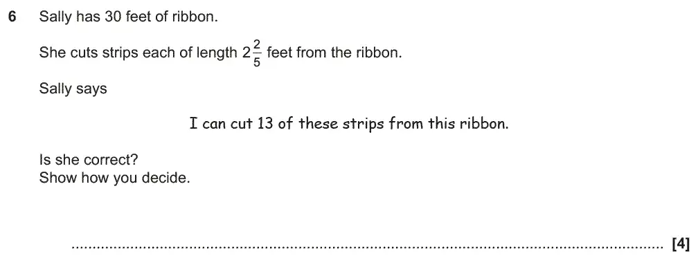Question 6 - GCSE OCR Higher Maths Past Paper 5 (Non-Calculator) - November 2018