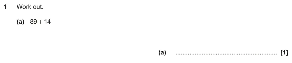 Question 1 - GCSE OCR Foundation Maths Past Paper 2 (Non-Calculator) - November 2019