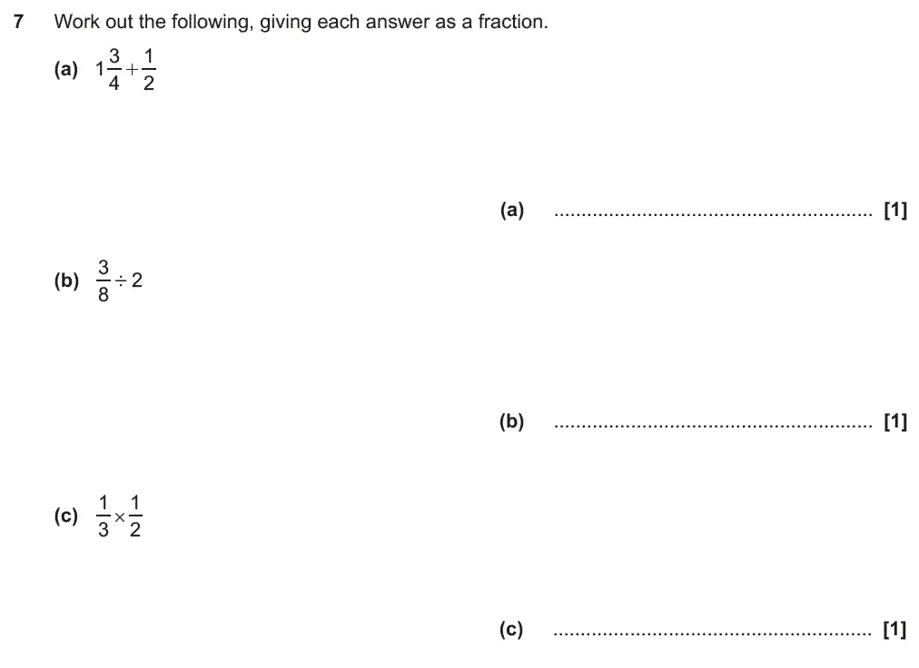 Question 10 - GCSE OCR Foundation Maths Past Paper 2 (Non-Calculator) - November 2019