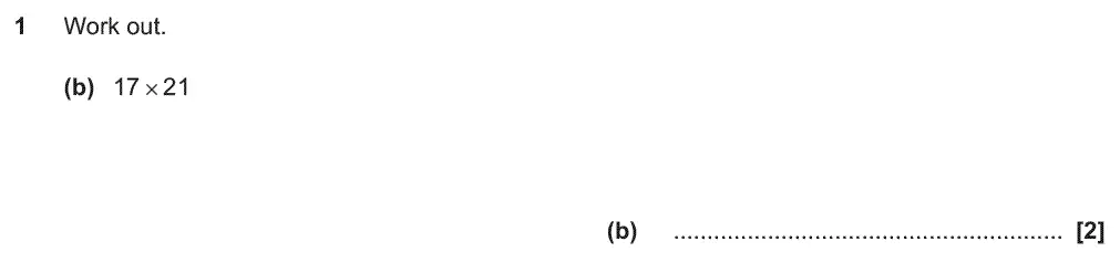 Question 2 - GCSE OCR Foundation Maths Past Paper 2 (Non-Calculator) - November 2019