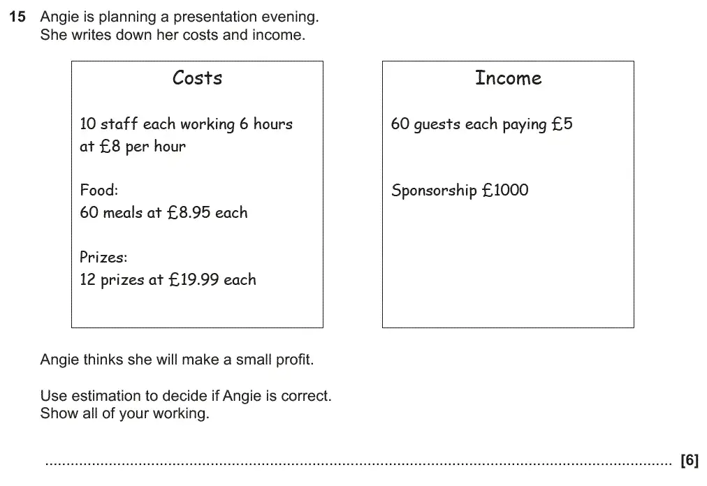 Question 21 - GCSE OCR Foundation Maths Past Paper 2 (Non-Calculator) - November 2019