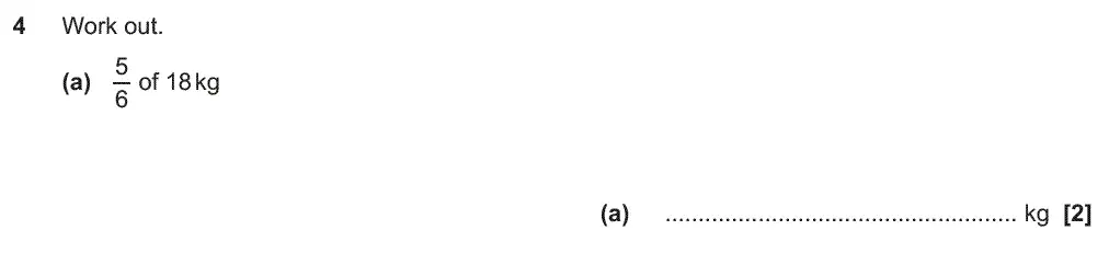 Question 5 - GCSE OCR Foundation Maths Past Paper 2 (Non-Calculator) - November 2019