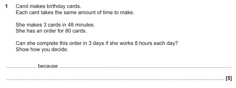 Question 1 - GCSE OCR Higher Maths Past Paper 4 (Calculator) - November 2019