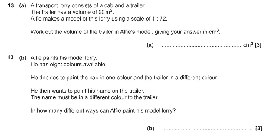 Question 13 - GCSE OCR Higher Maths Past Paper 4 (Calculator) - November 2019