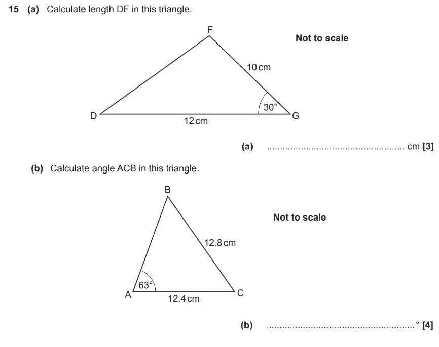 Question 15 - GCSE OCR Higher Maths Past Paper 4 (Calculator) - November 2019