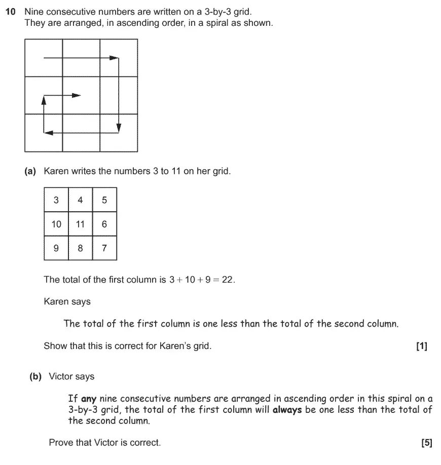 Question 10 - GCSE OCR Higher Maths Past Paper 6 (Calculator) - November 2019