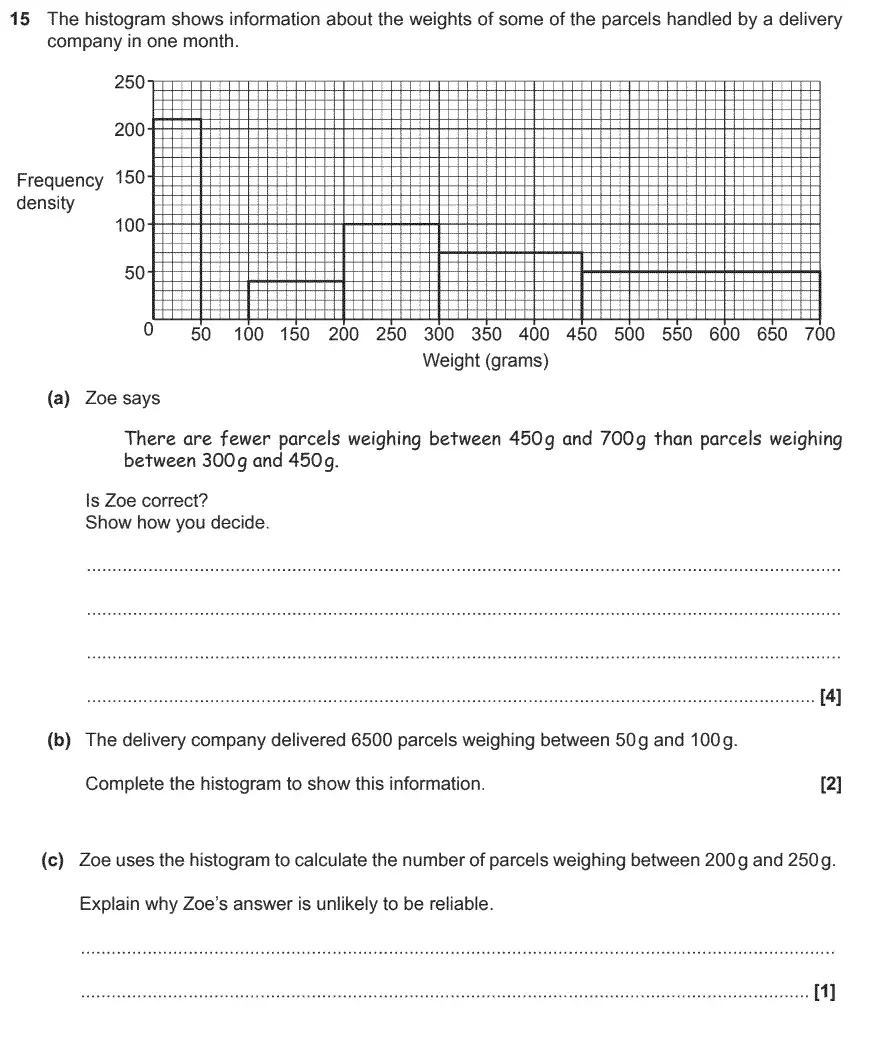 Question 16 - GCSE OCR Higher Maths Past Paper 6 (Calculator) - November 2019