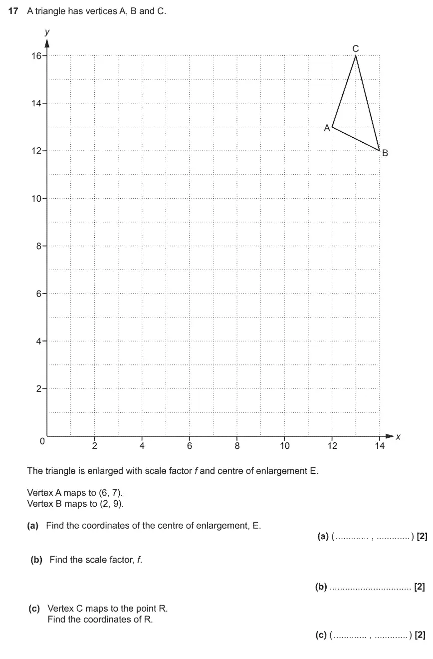 Question 18 - GCSE OCR Higher Maths Past Paper 6 (Calculator) - November 2019