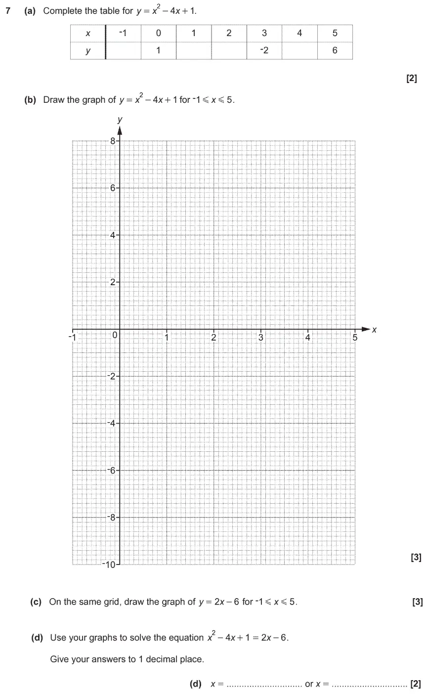 Question 7 - GCSE OCR Higher Maths Past Paper 6 (Calculator) - November 2019