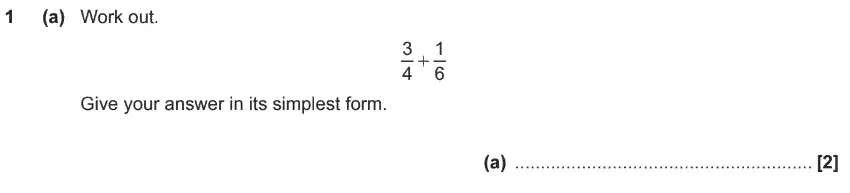 Question 1 - GCSE OCR Higher Maths Past Paper 5 (Non-Calculator) - November 2019