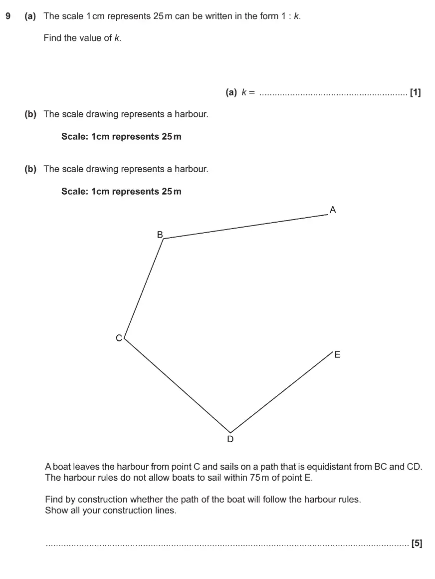 Question 10 - GCSE OCR Higher Maths Past Paper 5 (Non-Calculator) - November 2019