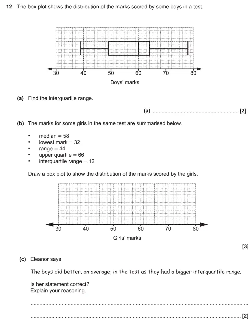 Question 13 - GCSE OCR Higher Maths Past Paper 5 (Non-Calculator) - November 2019