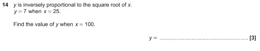 Question 15 - GCSE OCR Higher Maths Past Paper 5 (Non-Calculator) - November 2019