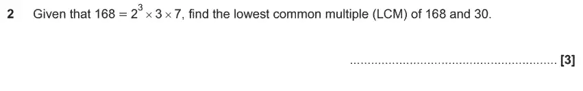 Question 3 - GCSE OCR Higher Maths Past Paper 5 (Non-Calculator) - November 2019