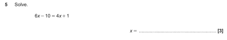 Question 6 - GCSE OCR Higher Maths Past Paper 5 (Non-Calculator) - November 2019