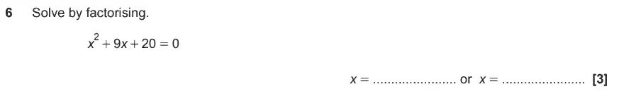 Question 7 - GCSE OCR Higher Maths Past Paper 5 (Non-Calculator) - November 2019