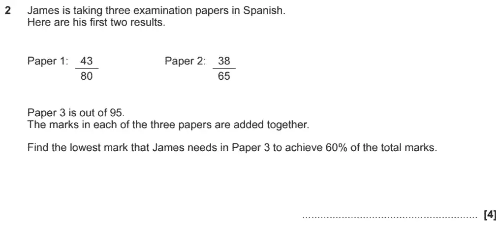 Question 02 - OCR GCSE Higher Calculator Maths Past Paper 4 (Calculator) - November 2020