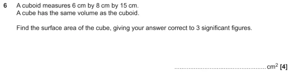 Question 06 - OCR GCSE Higher Calculator Maths Past Paper 4 (Calculator) - November 2020