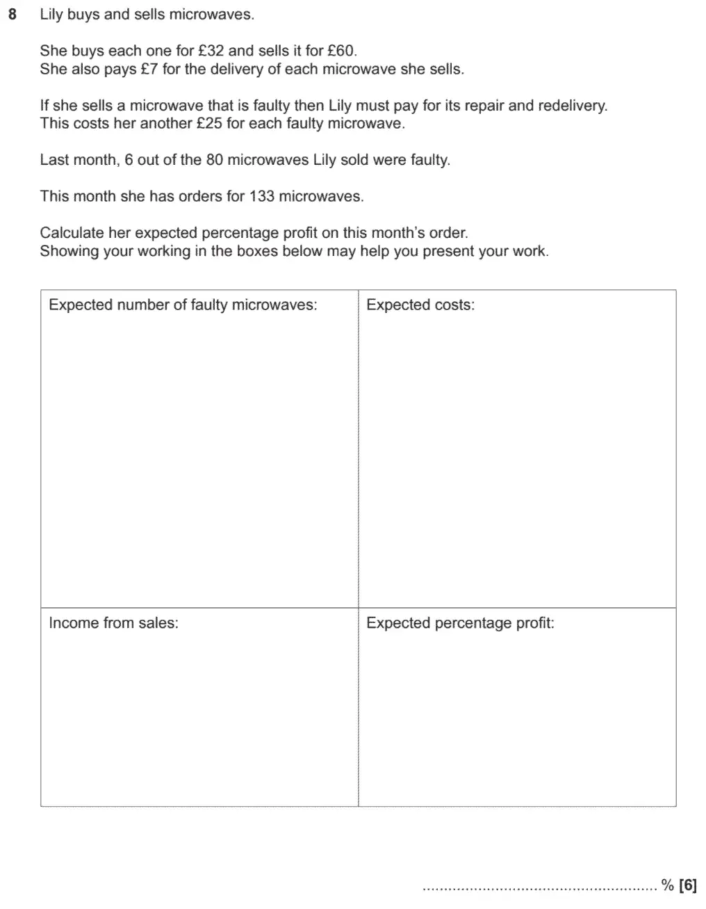 Question 08 - OCR GCSE Higher Calculator Maths Past Paper 4 (Calculator) - November 2020