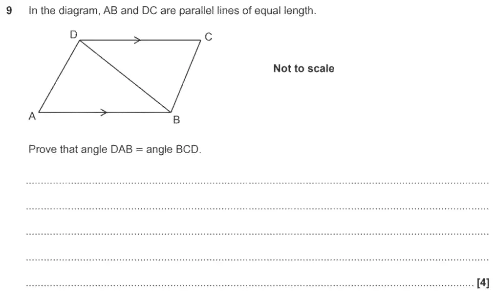Question 13 - GCSE OCR Higher Maths Past Paper 5 (Non-Calculator) - November 2020