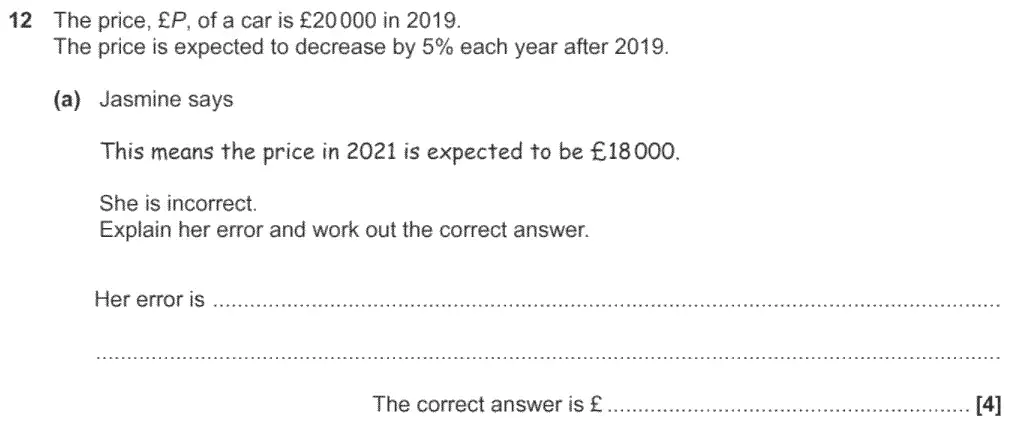 Question 17 - GCSE OCR Higher Maths Past Paper 5 (Non-Calculator) - November 2020