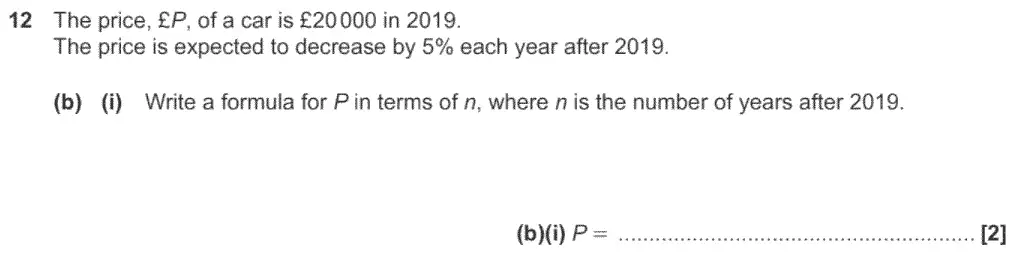 Question 18 - GCSE OCR Higher Maths Past Paper 5 (Non-Calculator) - November 2020