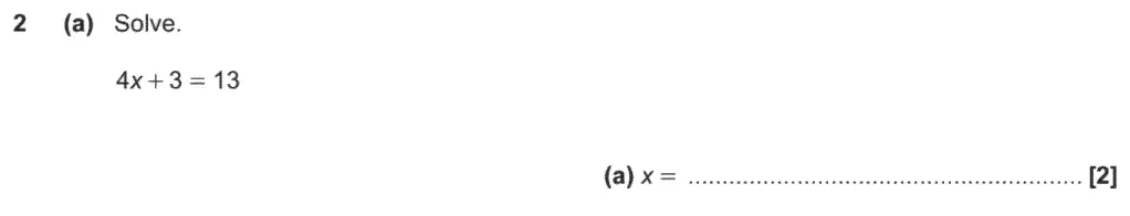 Question 2 - GCSE OCR Higher Maths Past Paper 5 (Non-Calculator) - November 2020