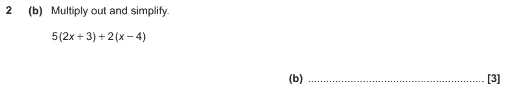 Question 3 - GCSE OCR Higher Maths Past Paper 5 (Non-Calculator) - November 2020