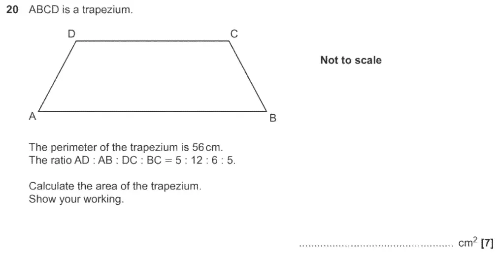 Question 31 - GCSE OCR Higher Maths Past Paper 5 (Non-Calculator) - November 2020