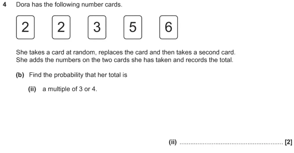 Question 8 - GCSE OCR Higher Maths Past Paper 5 (Non-Calculator) - November 2020