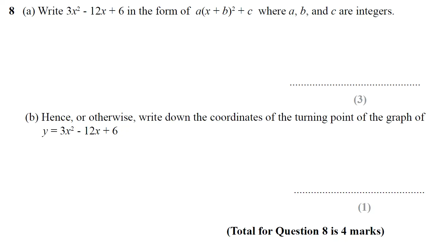 Question 08 - SET 1 - GCSE Higher Calculator Maths Predicted Paper 3