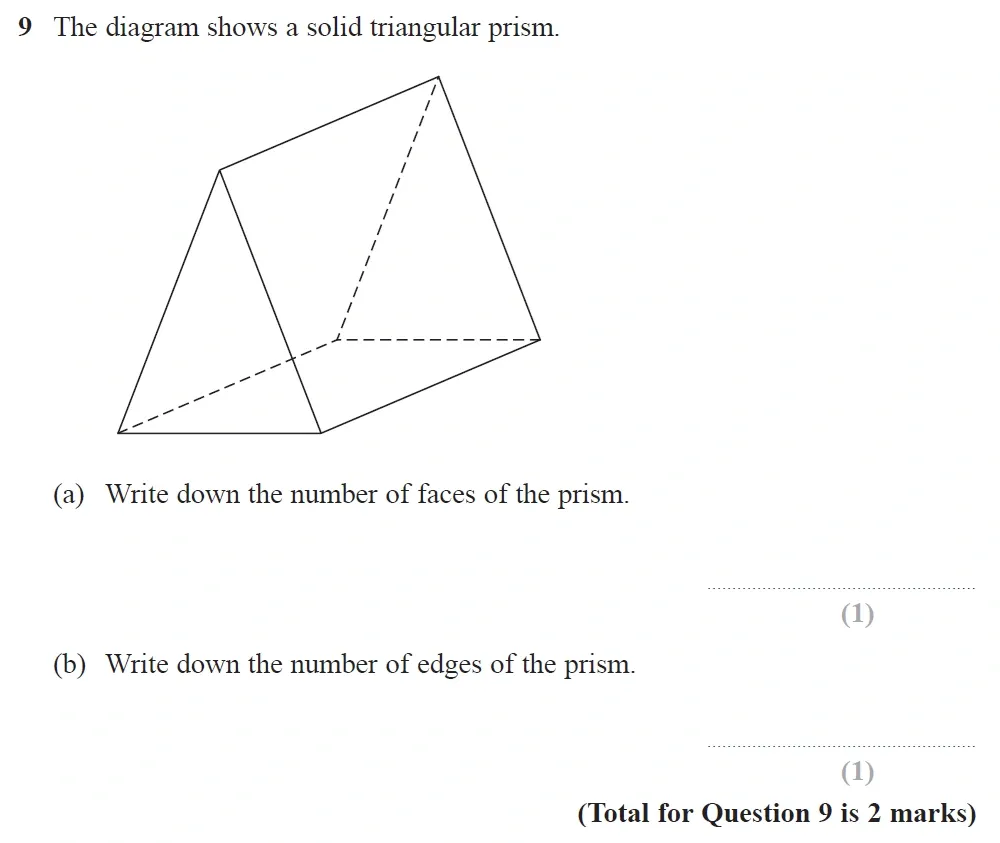 Question 09(a,b) - GCSE Edexcel Foundation Maths Past Paper 3 (Calculator) - June 2022