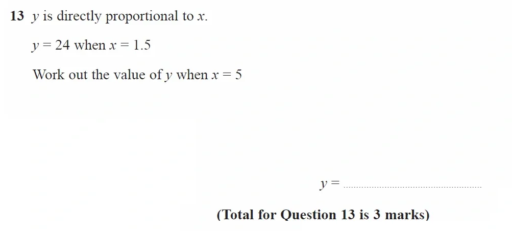 Question 13 - GCSE Edexcel Higher Maths Past Paper 1 (Non-Calculator) - June 2023