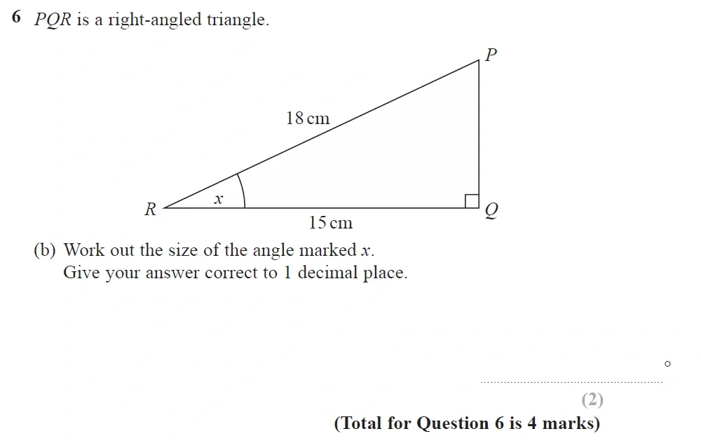 Question 06(b) - GCSE Edexcel Higher Maths Past Paper 2 (Calculator) - November 2021