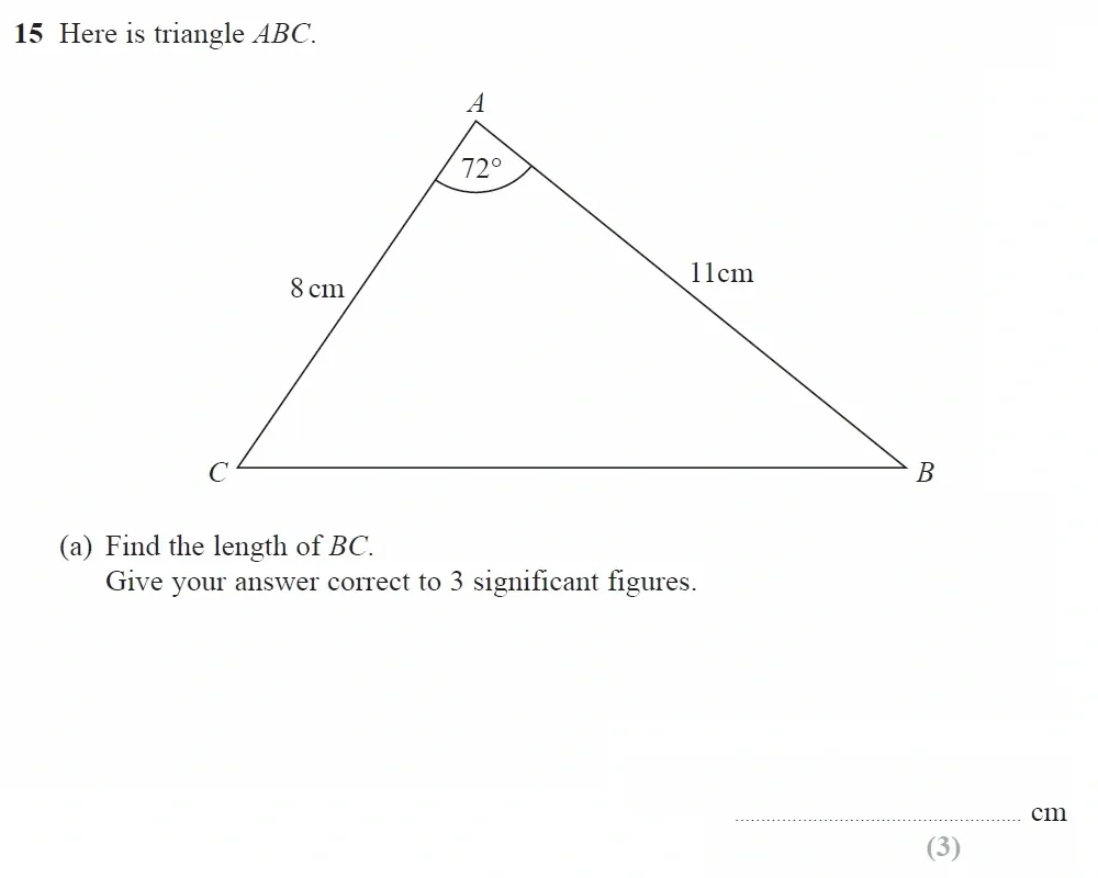 Question 15(a) - GCSE Edexcel Higher Maths Past Paper 2 (Calculator) - November 2021
