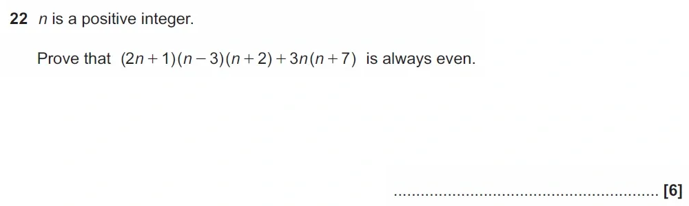 Question 22 - GCSE OCR Higher Maths Past Paper 5 (Non-Calculator) - November 2021